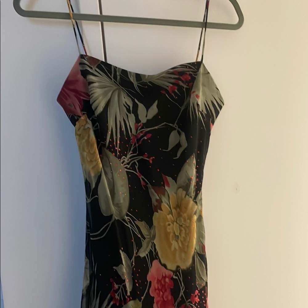 Nui Pink and Green Spaghetti Strap Sundress